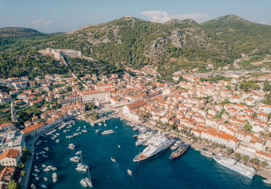 hvar bay and buildings yacht week croatia